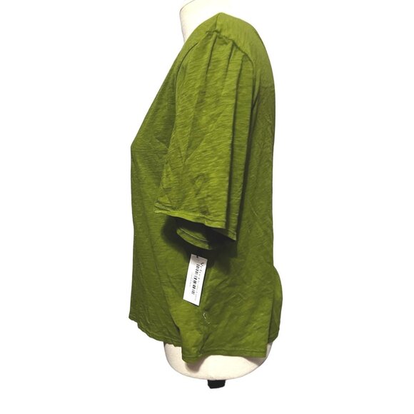 Velvet by Graham and Spencer Cotton Cut Out Neck Relaxed Fit Short Sleeve Shirt - Picture 6 of 7